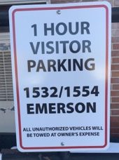 1-hour parking sign at Front Range Educational Consulting